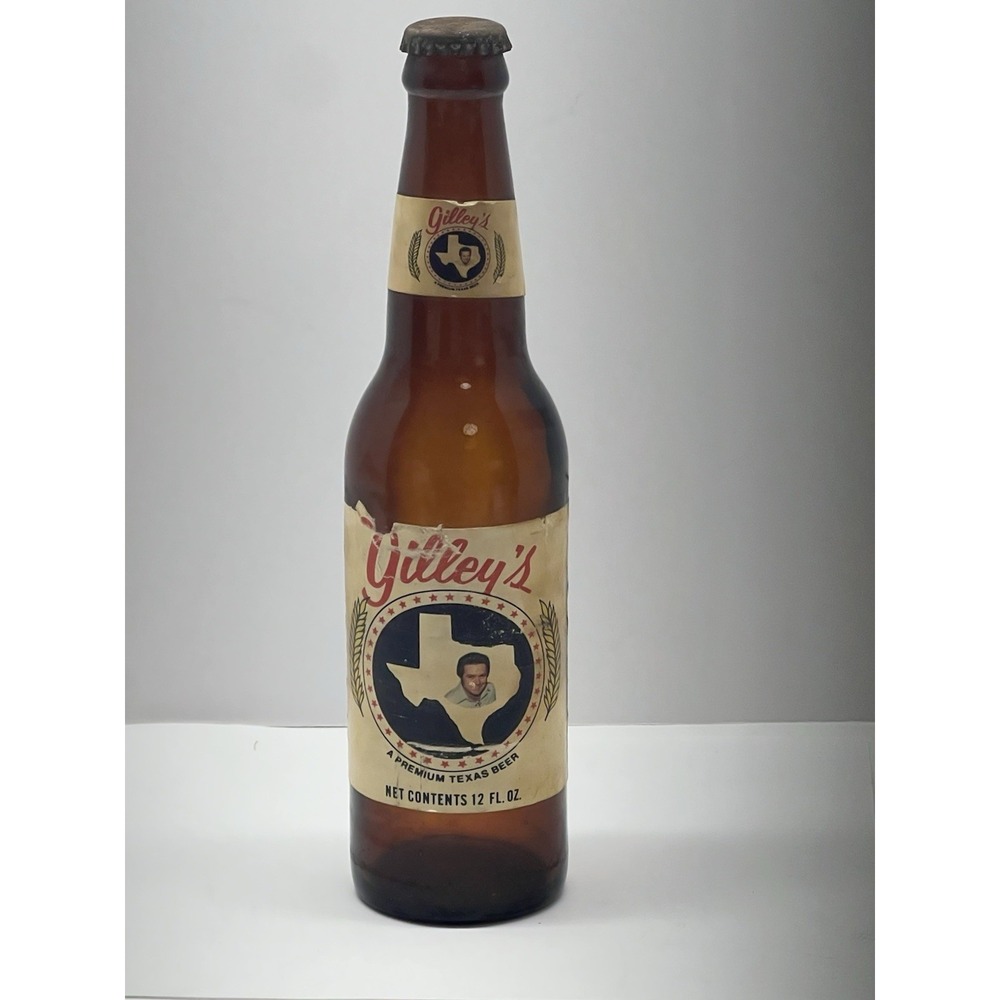 Vintage Gilley's A Premium Texas Beer Bottle Empty World Largest Night Club 12oz